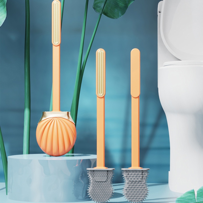 Kiss Bộ Cọ Vệ Sinh Toilet Đầu Silicon Gắn Tường Mở Tự Động Không Chết