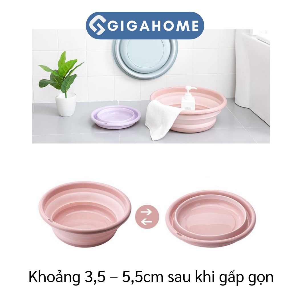 Thau Chậu Rửa Mặt Xếp Gọn Silicone Mang Đi Du Lịch, Cho Sinh Viên GIGAHOME Loại Nhỏ 5809