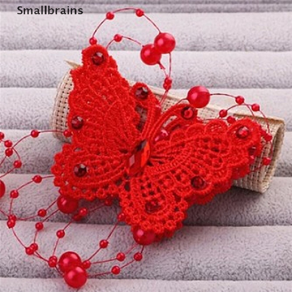 1 Kẹp Tóc Hình Bướm Có Đính Ngọc Trai Giả Cho Cô Dâu Mới