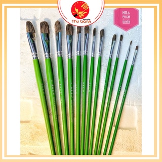 Bộ cọ lông chồn cán xanh,cán vàng 6/12 chiếc