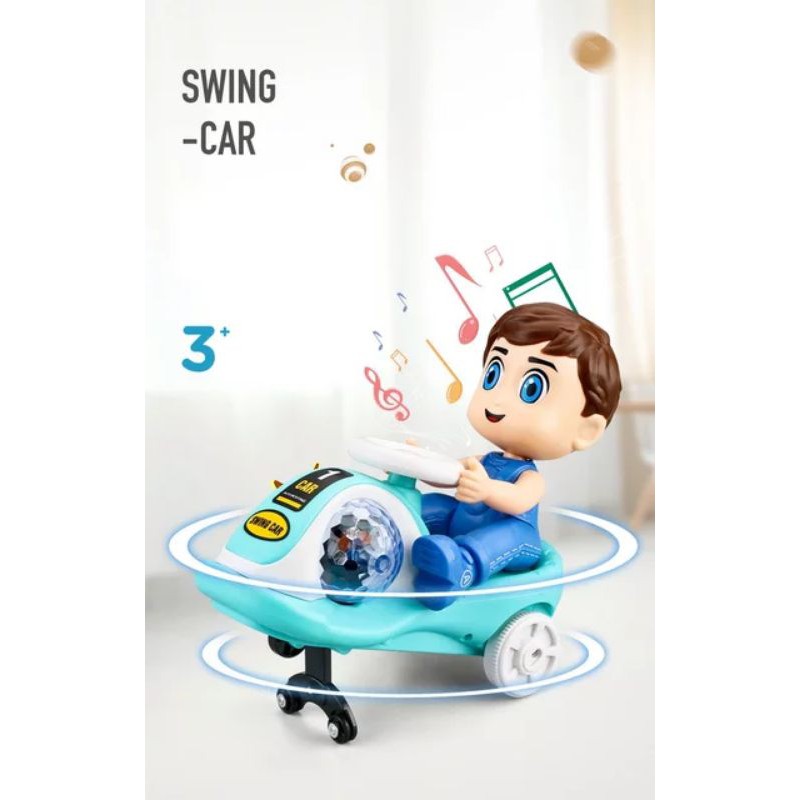 Đồ chơi bé đi xe lắc bốc đầu có đèn và âm thanh vui nhộn