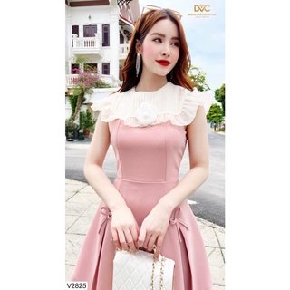 Váy mango hồng phối cổ trắng v2825 - dolce viva collection