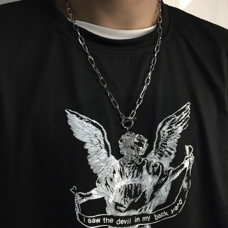 Dây Chuyền Dài Mặt Hình Gấu Rỗng 22277 Cho Cặp Đôi