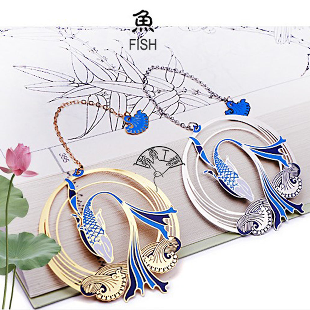 Kẹp Đánh Dấu Sách Bằng Đồng Thau Phối Tua Rua Hình Cáo Phong Cách Cổ Điển Mihan Cho Trường Học/Văn Phòng