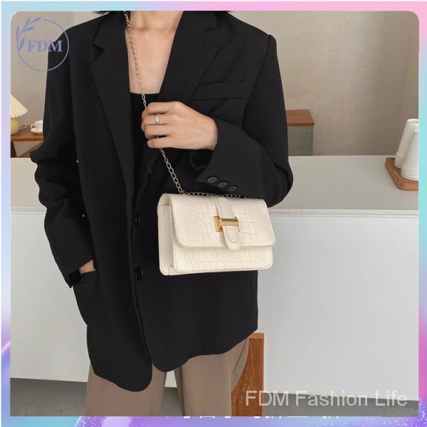 Túi Đeo Chéo Dây Xích Dáng Vuông Nhỏ Phong Cách Hàn Quốc Thời Trang Mới 2021