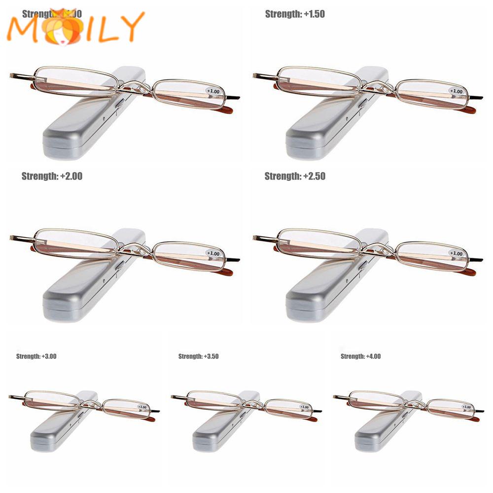 MOILY Elderly Unisex Mini Portable Slim Small Metal Frame Eyewear