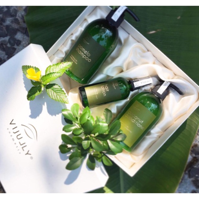 (MUA COMBO TẶNG 1 CHAI LOTION BƯỞI TRỊ GIÁ 120k) Combo chăm sóc tóc tinh dầu bưởi Vijully