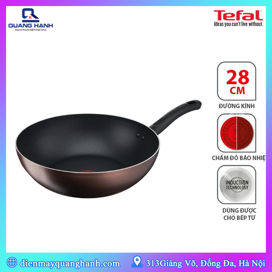 [Hàng chính hãng, Thương hiệu Pháp] Chảo xào sâu lòng Tefal Day By Day G1431905 28cm