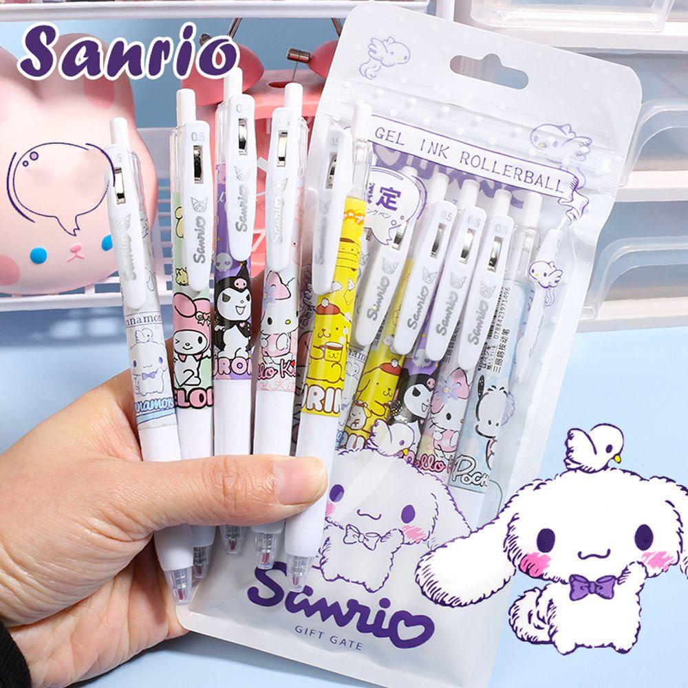 Set 6 Bút Bi Mực Đen Nhanh Khô Dung Tích Lớn Dễ Thương