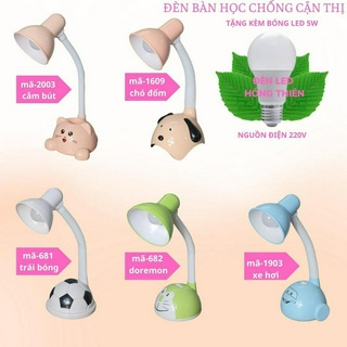 Đèn học để bàn led chống cận hình thú dễ thương tặng kèm bóng đèn led