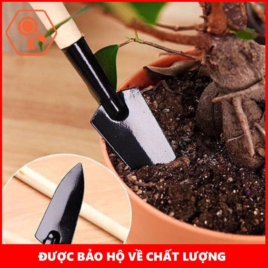 Bộ cuốc xẻng mini trồng cây cảnh , dụng cụ làm vườn 3 món tiện dụng