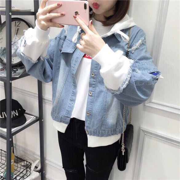 Áo Khoác Liền Mũ Có Nón Nam Nữ Jean Nam Đẹp Cao Cấp Áo Rin HOT TREND - Hàng nhập khẩu