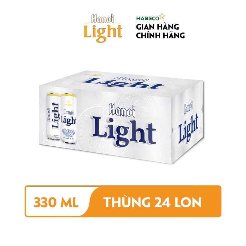 HỎA TỐC HÀ NỘI - COMBO 2 Thùng 24 lon Bia Hanoi BOLD &amp; Light –  HABECO (330ml/lon)
