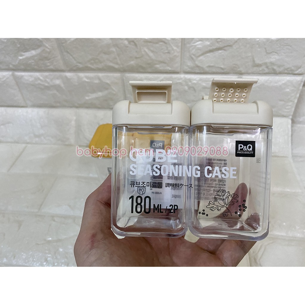 Set 2 Hộp đựng gia vị nhựa GPPS Lock&Lock Cube Seasoning Case P-2325 180ml Hàng P&Q