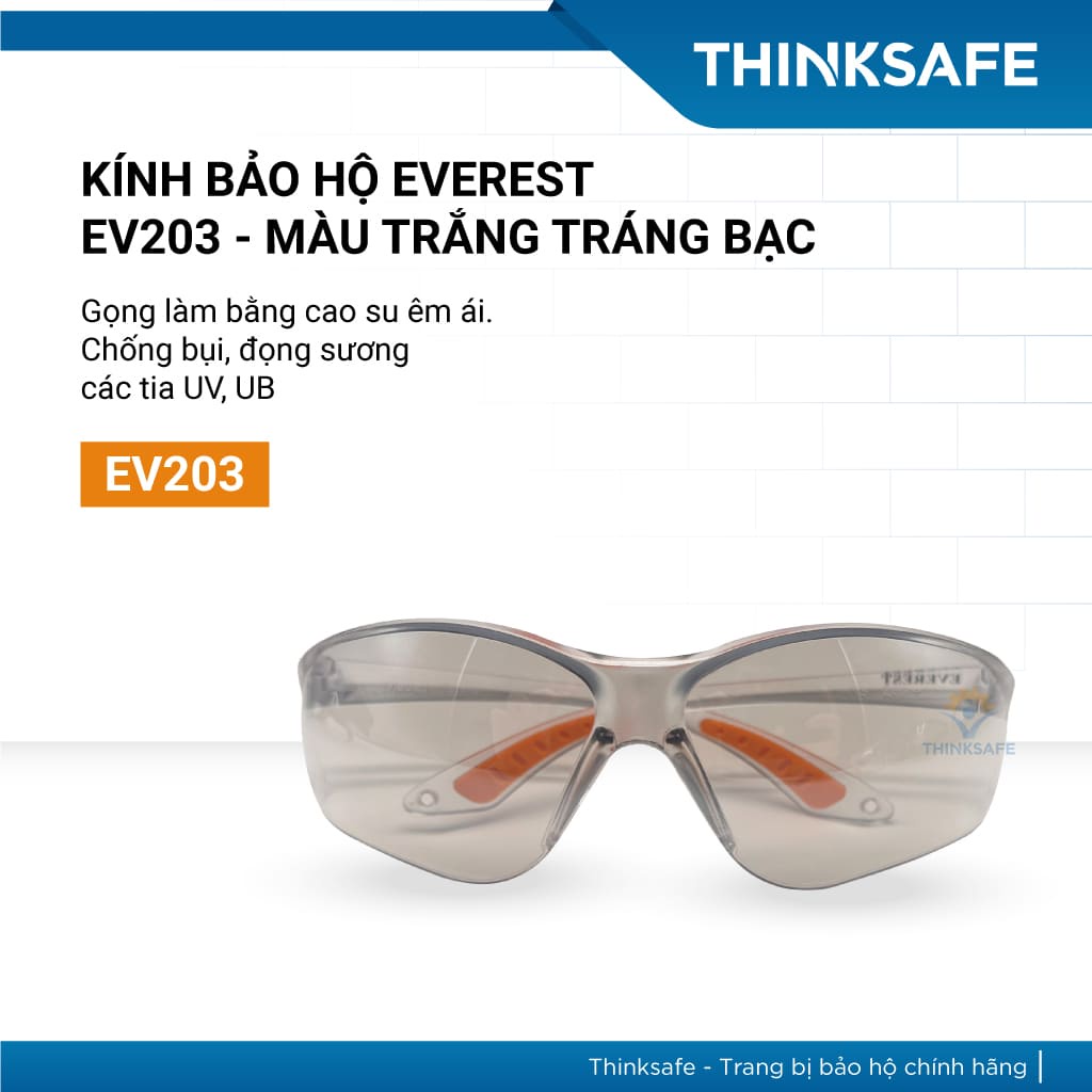 Kính chống bụi đi đường  EV203 chống bụi Chống tia UV kiểu dáng ôm khuôn mặt Kính bảo hộ chính hãng - THINKSAFE