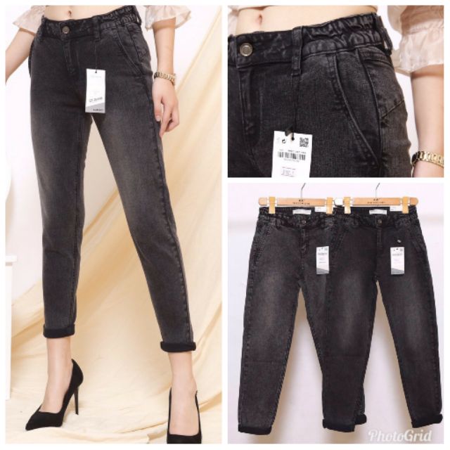 Quần jean boy xám bán chun