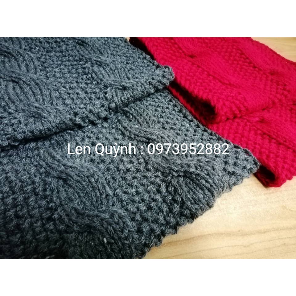 Khăn ống đan tay cho nam, nữ kiểu vặn thừng đẹp mắt - khăn đủ quàng 2 vòng quanh cổ vô cùng ấm áp