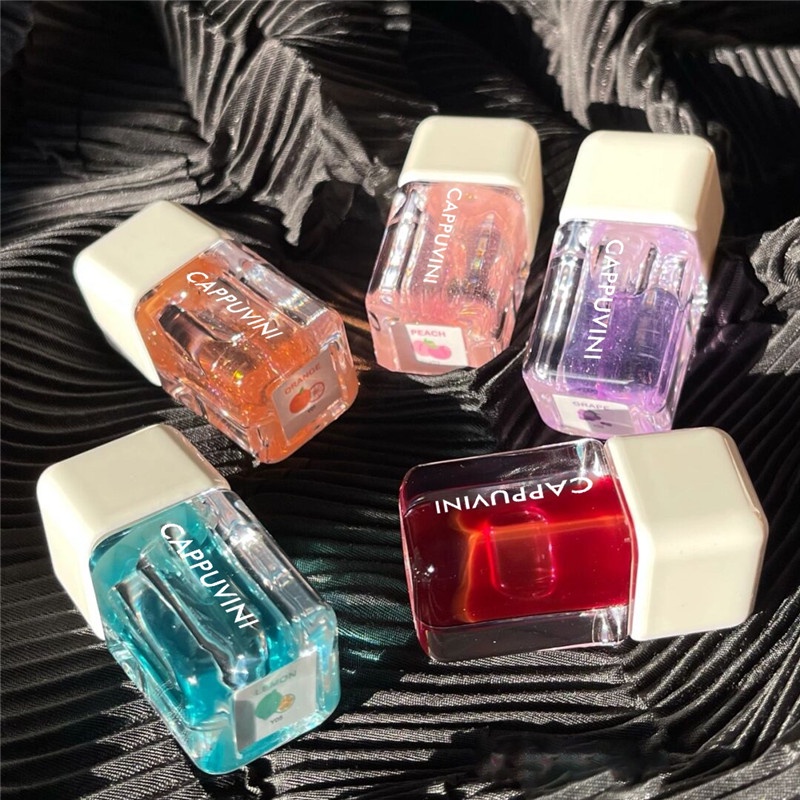 Son bóng CAPPUVINI tông màu nude 3D lấp lánh dưỡng ẩm thời trang