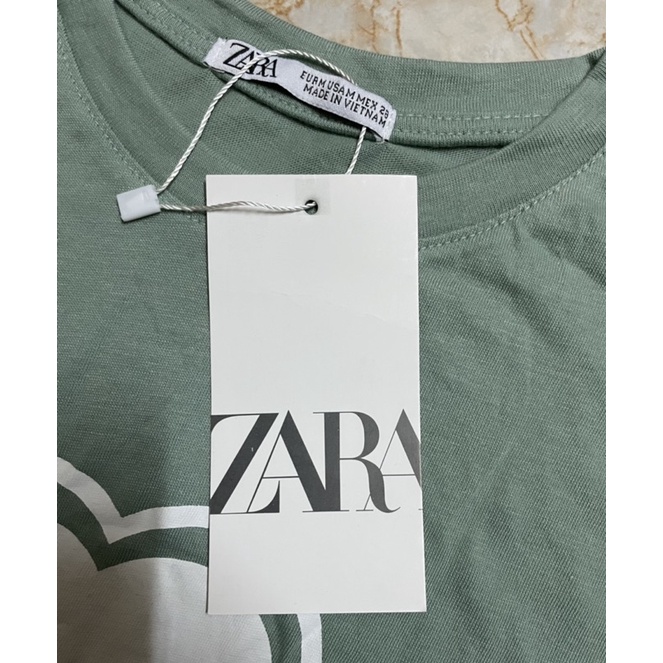 Áo Zara Xuất Chupa Chups Màu Xanh Tây Size M
