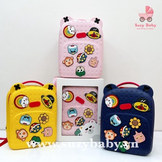 Balo trẻ em sticker fesson, Ba lô cho bé đi học mẫu giáo, tiểu học siêu nhẹ nhiều màu dễ thương năng động