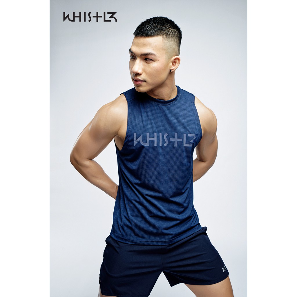 Áo Tank Top Ba Lỗ Sát Nách Nam Chất Liệu Polyester In Decal Logo Whistl3 Form Suông Thoải Mái