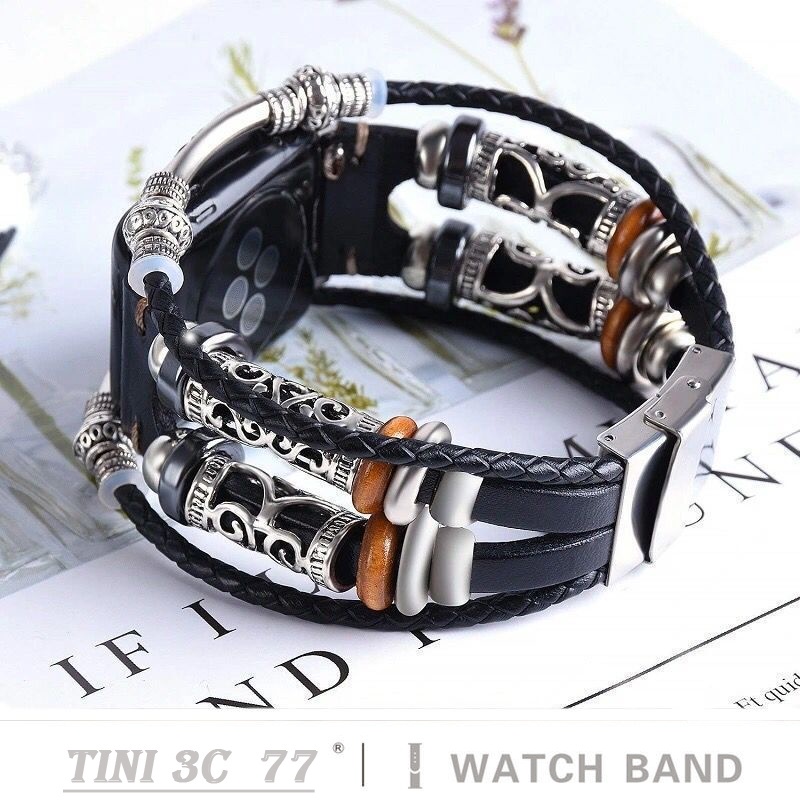 Dây đeo đồng hồ kiểu dáng cổ điển thích hợp cho Iwatch Series 7 / 6 / 5 / 4 / 3 /SE 38mm 40mm 41mm 42mm 44mm 45mm
