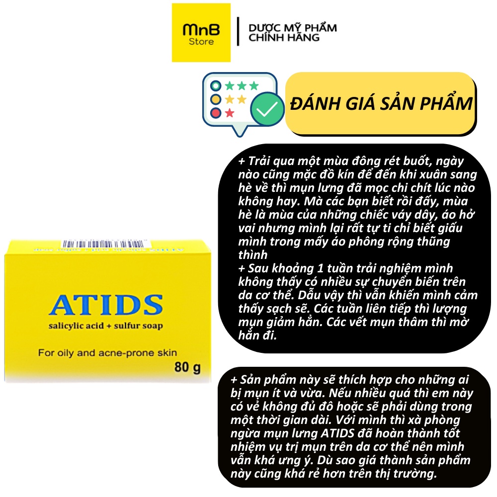 Xà phòng tắm ATIDS Soap ngừa mụn lưng 80g