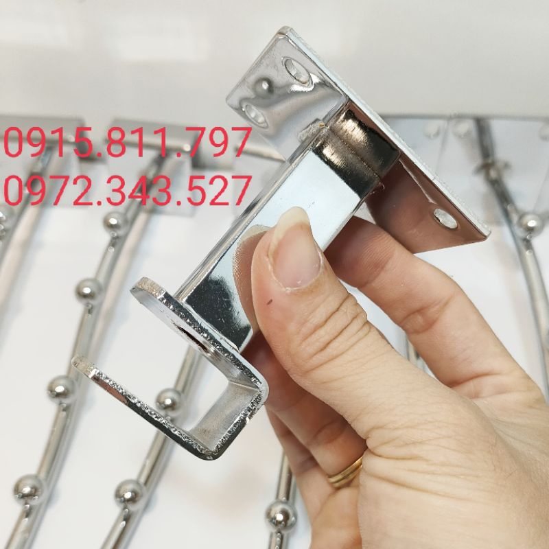 Tay bi đóng tường,móc bi cài lên thanh inox loại 5 bi,cốc đỡ thanh inox