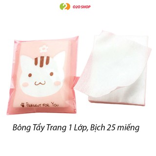 Bông Tẩy Trang 1 lớp Dễ Thương Bịch 25 Miếng– O2O Shop