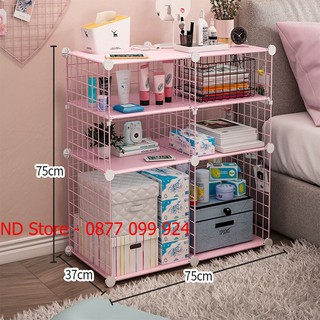 Kệ Đựng Đồ Dùng Đa Năng Ghép Từ Tấm Lưới Thép , Tủ TAB Đầu Giường Mini Siêu Đẹp [BÁN THEO TẤM]