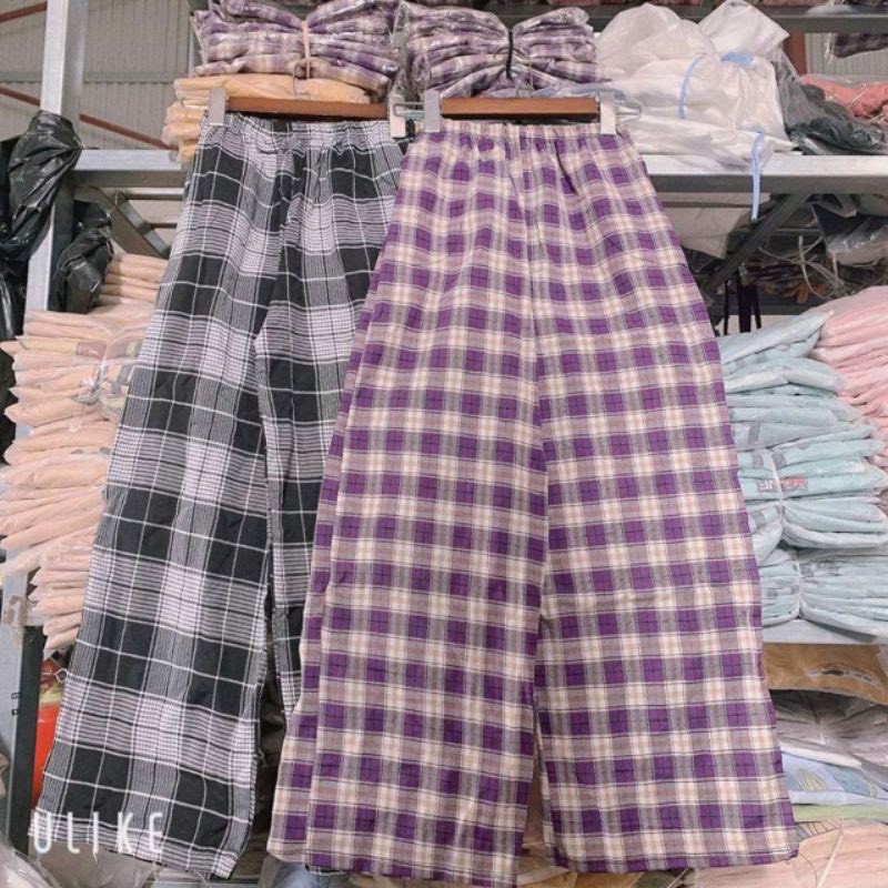 [ Mã FAMAYWA giảm 10K đơn 50K] Quần baggy unisex caro (có 4 MÀU) ống xuông phong cách ullzang chất kate dày dặn | BigBuy360 - bigbuy360.vn