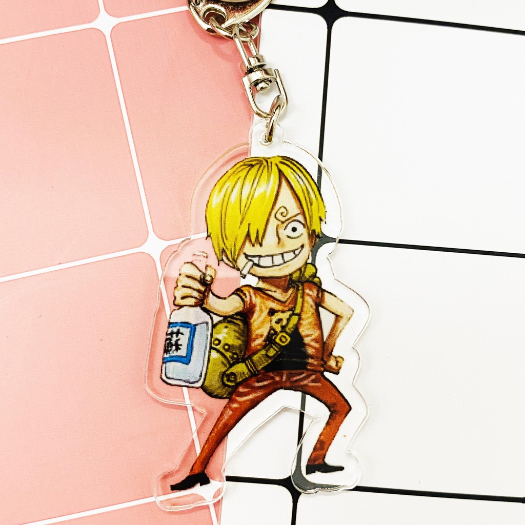 ( Mica trong acrylic ) Móc khóa One Piece Đảo Hải Tặc ver dã ngoại quà tặng xinh xắn dễ thương in hình anime chibi