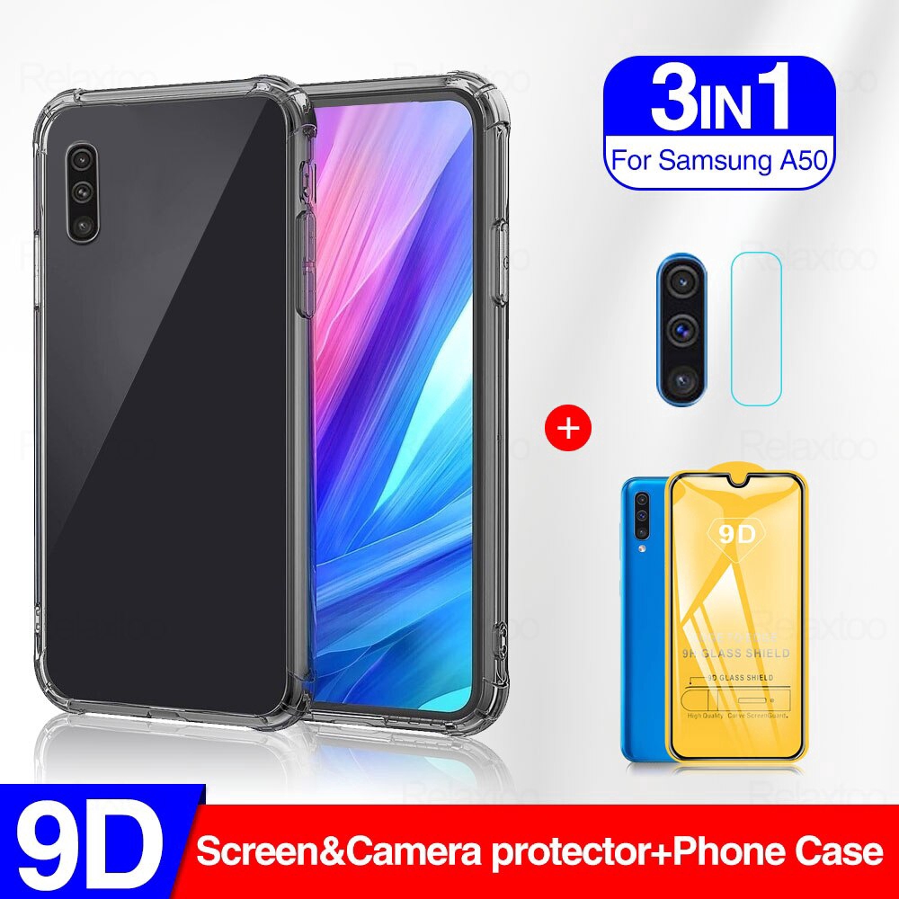 Kính cường lực 9D 3 trong 1 + Ốp điện thoại cho samsung A51 A71 A8+ 2018 M10 M20 30 a50 A40 a20 a30 a10 A7 2018 A750 | BigBuy360 - bigbuy360.vn