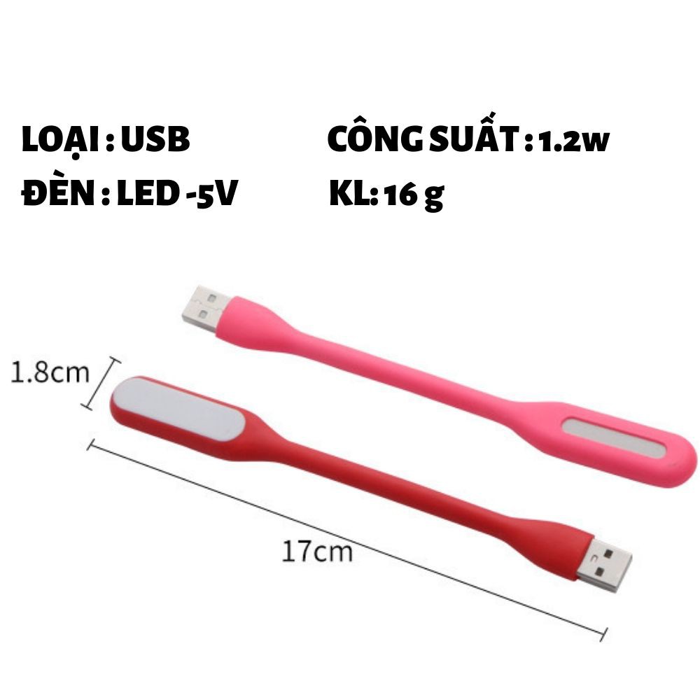 Đèn Led USB Uốn Dẻo, nhiều mầu, đèn ngủ led, đèn làm việc cho laptop