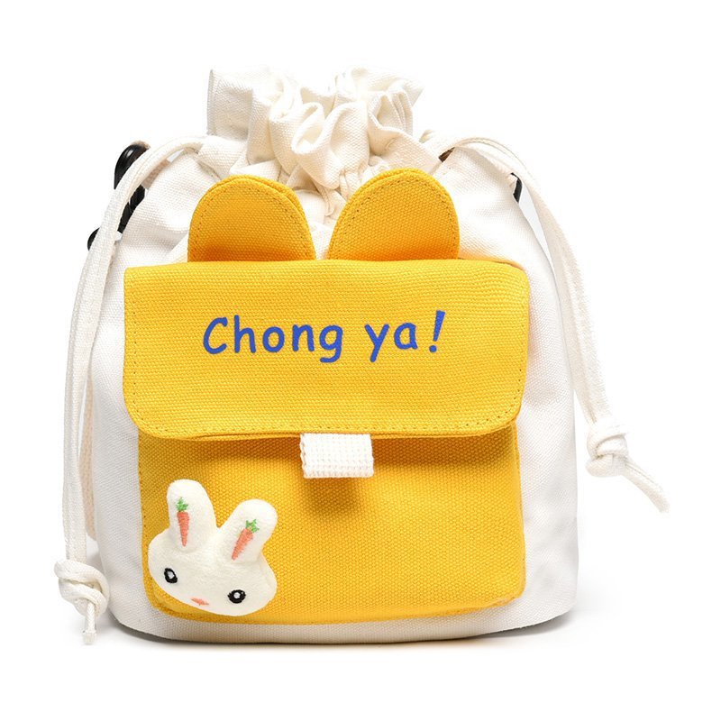 Túi Đeo Chéo Màu Sắc Đối Lập Thiết Kế Dây Rút Thời Trang Xu Hướng Cho Nữ