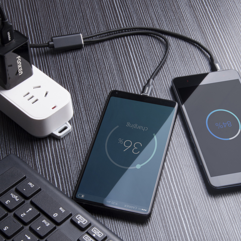 Dây Cáp Sạc Nhanh Fonken FY106 Cho Samsung Xiaomi / Máy Tính Bảng / MP3 Hai Cổng Micro USB / Type-C Từ Tính