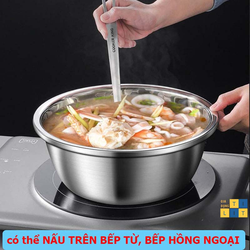 Bộ rổ và chậu inox kèm mâm nạo và gọt vỏ rau, củ, quả 3 trong 1 đa năng, tiện dụng, tiết kiệm [RỔ 3]