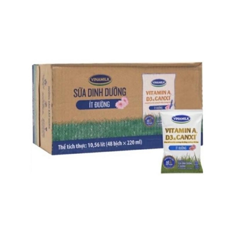 Sữa Vinamilk có đường không đường ít đường 6 bịch