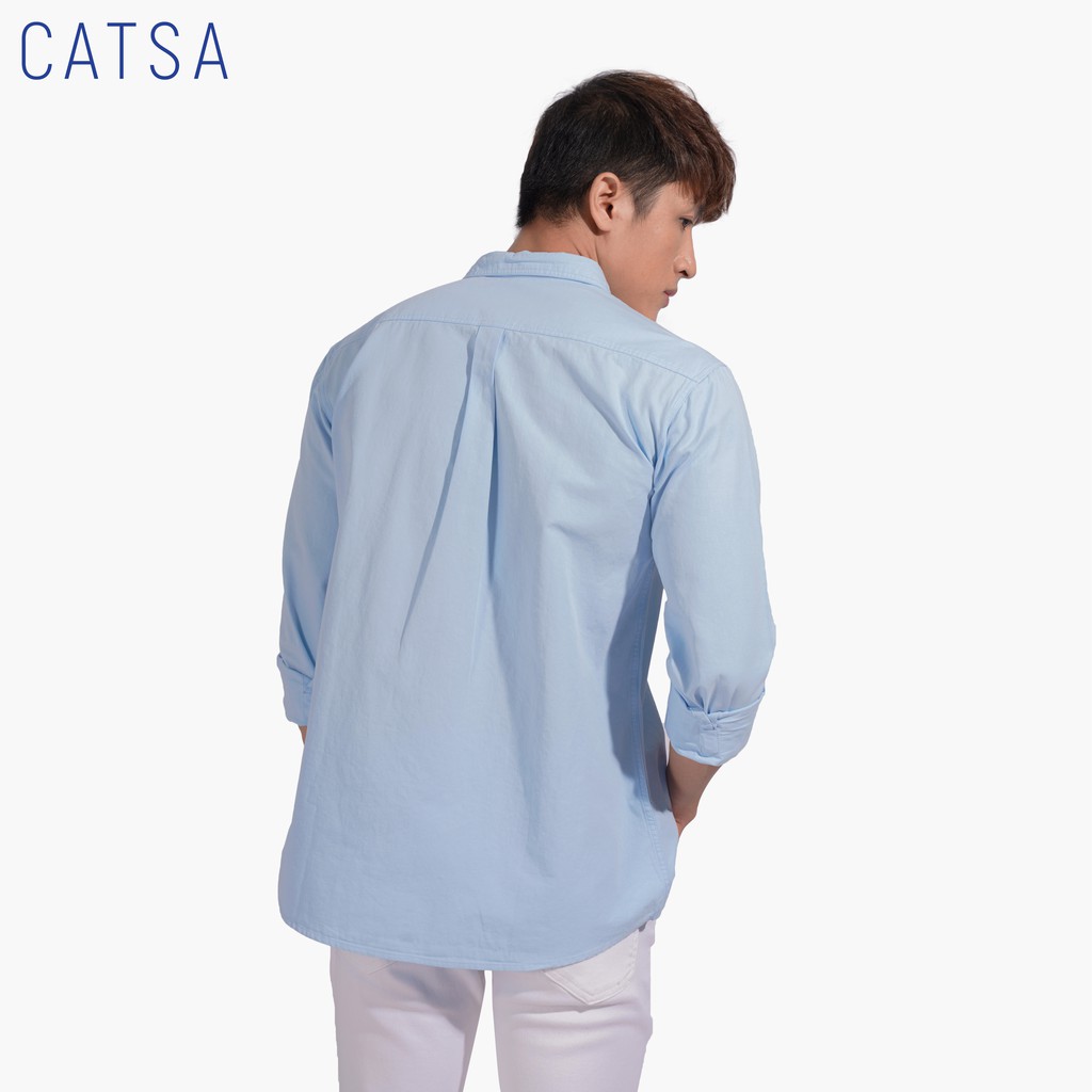 CATSA Áo sơ mi Oxford xanh biển ASC272