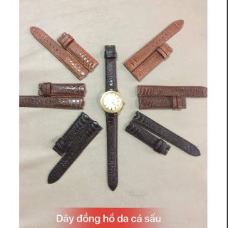 Dây đồng hồ đà điểu vảy ngón chân (tặng kèm khóa )