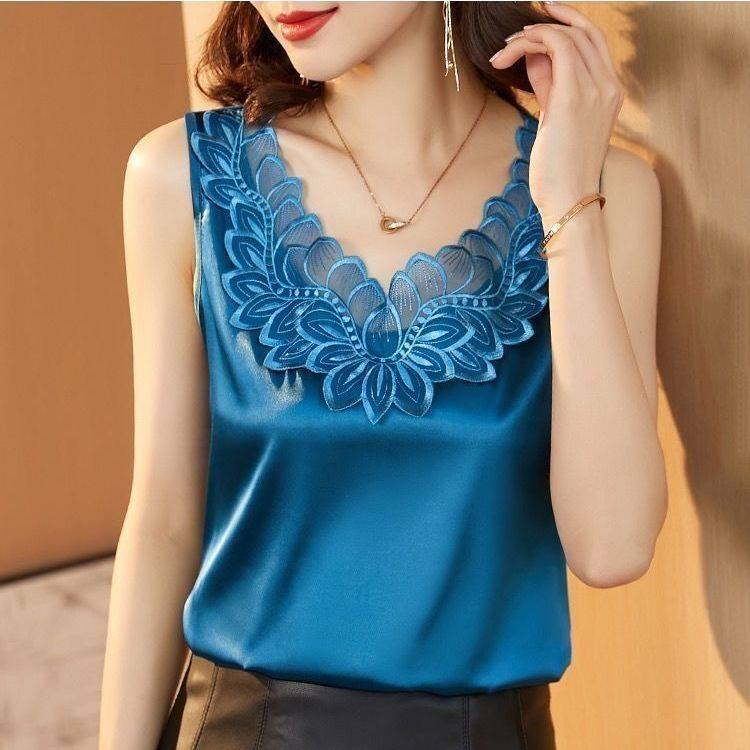 Áo Nữ Không Tay Phối Ren Thời Trang Quyến Rũ