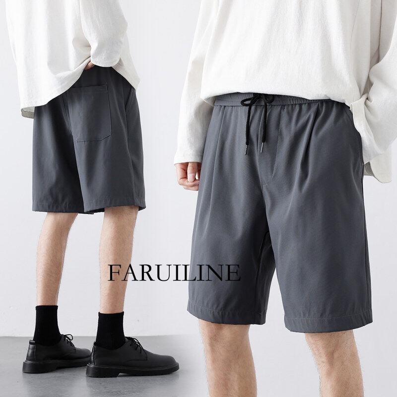 Quần Short Thể Thao 5 Tấc Ống Rộng Vải Lụa Lạnh Mỏng Nhanh Khô Thời Trang Mùa Hè Cho Nam FARUILINE MEN130