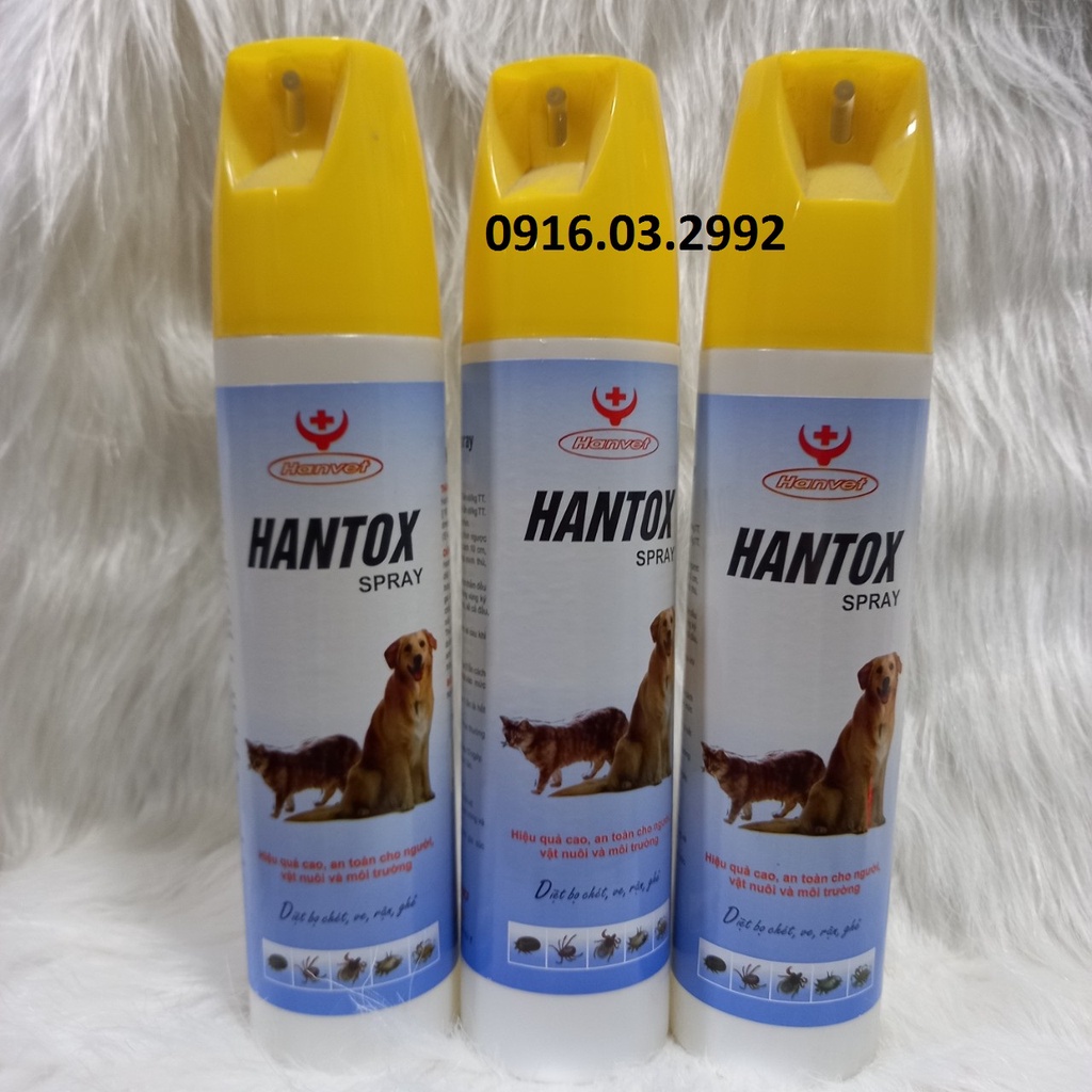 Diệt bọ chét ve rận ghẻ chó mèo Hantox Spray 300ml