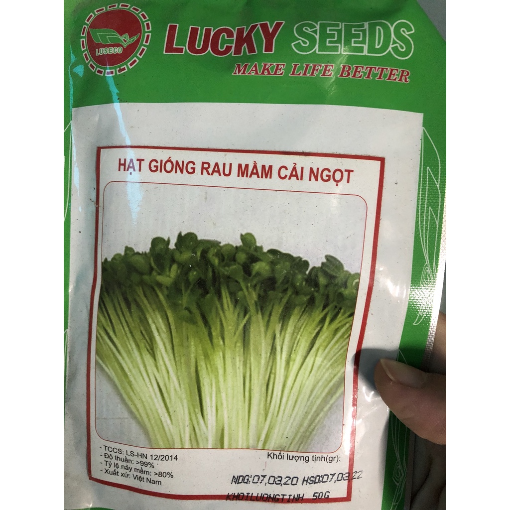 Tổng hợp các loại Hạt giống Rau mầm rau muống, cải, đậu hà lan, súp lơ,...dễ trồng tại nhà