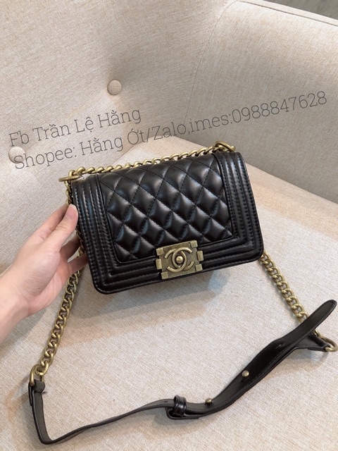 Túi Chần ô Chữ NNN size 20cm &amp; 25cm tag Đen &amp; Tag Đồg