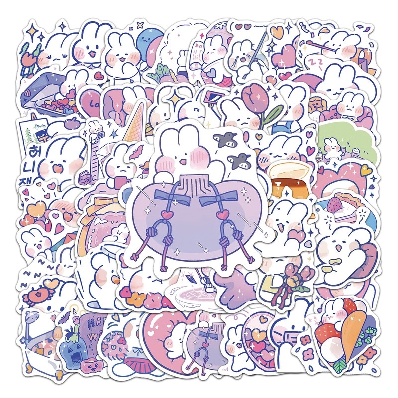 Z & M❀ Hình Dán Mongmong ❀ Bộ 50 Miếng Dán Chống Thấm Nước Họa Tiết Hoạt Hình Kiểu Hàn Quốc Cho Bé