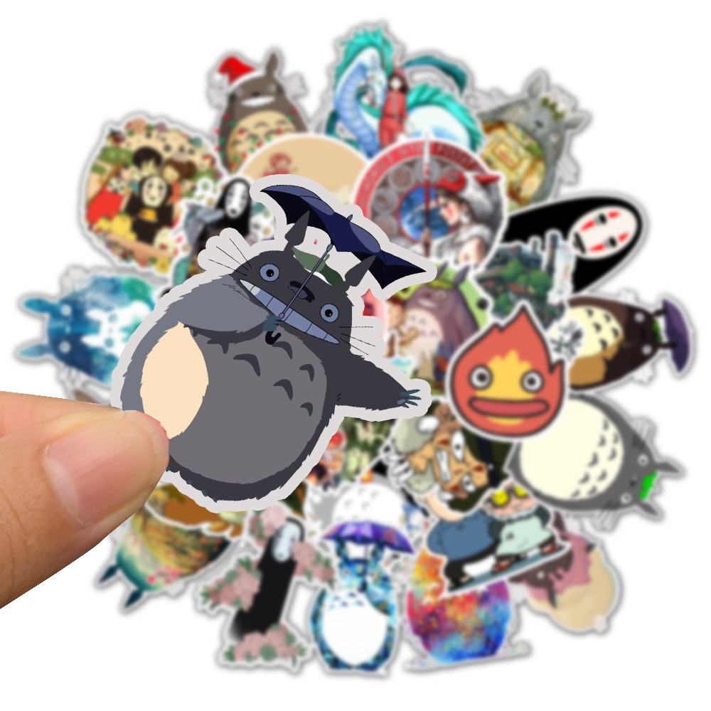 Set 50 tấm hình dán nhân vật Anime Miyazaki Hayao