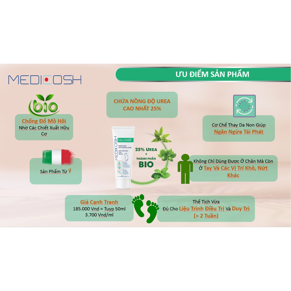 Kem Bôi Nứt Gót Chân Medicosh Callucare 50ml | BigBuy360 - bigbuy360.vn