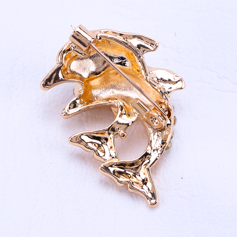 Ghim cài áo hình động vật chó/mèo/lạc đà/ong đính đá pha lê thời trang