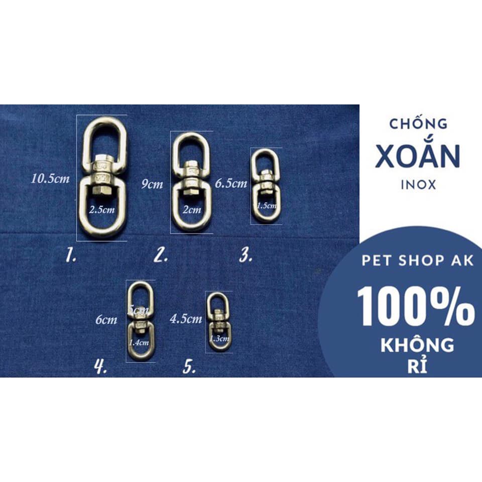 Chống xoắn inox cho chó ,dụng cụ bổ trợ làm dây dắt ,dây xích cún